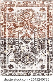 Original Washed out effect Vector Carpet design and illustration with grunge texture 
