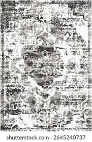 Original Washed out effect Vector Carpet design and illustration with grunge texture 
