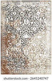 Original Washed out effect Vector Carpet design and illustration with grunge texture 
