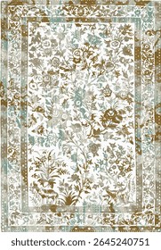 Original Washed out effect Vector Carpet design and illustration with grunge texture 
