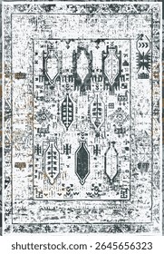 Original Washed out effect Vector Carpet design and illustration with grunge texture 
