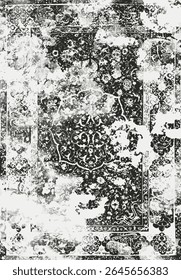 Original Washed out effect Vector Carpet design and illustration with grunge texture 

