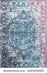 Original Washed out effect Vector Carpet design and illustration with grunge texture 
