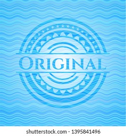 Original water concept style emblem. Vector Illustration. Detailed.