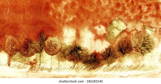 original watercolor painting. vector version. 
