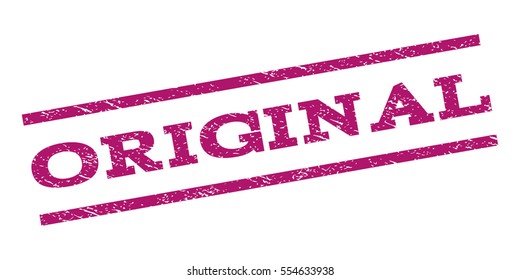 Original watermark stamp. Text caption between parallel lines with grunge design style. Rubber seal stamp with dirty texture. Vector purple color ink imprint on a white background.