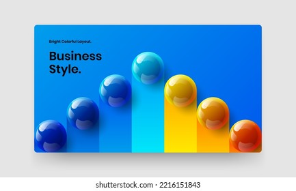 Original web banner design vector illustration. Vivid realistic balls site screen layout.