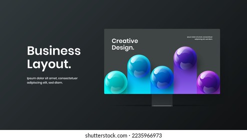 Original web banner design vector concept. Creative computer monitor mockup landing page template.