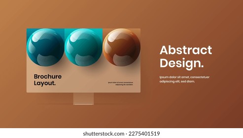 Original web banner design vector layout. Clean computer monitor mockup presentation template.