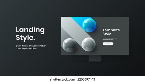 Original web project vector design illustration. Modern desktop mockup banner layout.