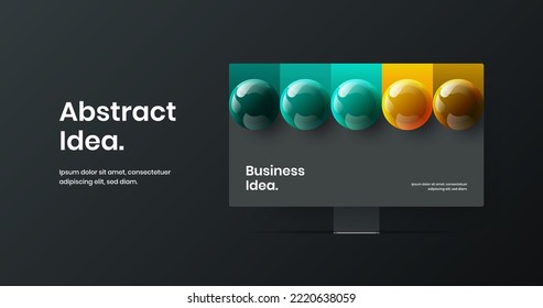 Original web project vector design concept. Premium desktop mockup presentation template.