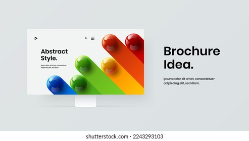 Original website screen vector design template. Simple monitor mockup presentation illustration.