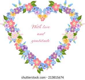 Original wedding card in the form of heart