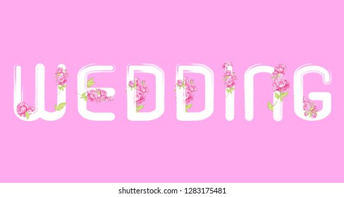 
original wedding invitations invitation printout on pink background with pions and flowering decorations top 2019