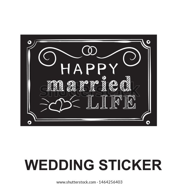 Original Wedding Stickers Vector Wedding Illustration Stock Image