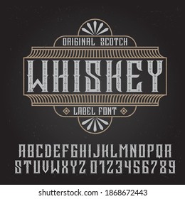 Original Whiskey Poster With Label Font Vintage Style Black