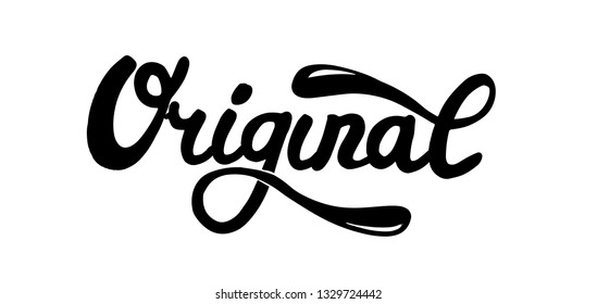 Original word. Hand lettering typography calligraphy. Vector illustration as poster, postcard, advertising template.