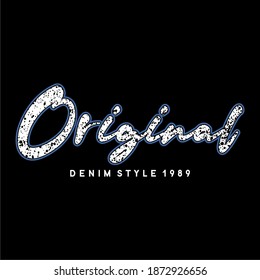Diseño original de escritura, con texturas de chapa, gráficos de camisetas, tela negra.