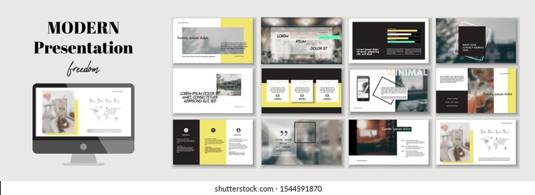 Original yellow black Business presentation templates elements. Vector infographics clean booklet.  