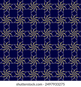 Original yellow seamless pattern on a blue background