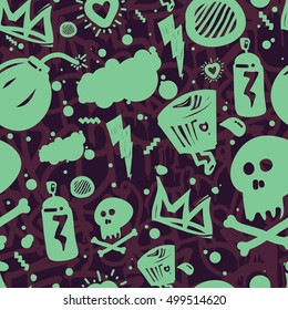 Original youth seamless patterns, repeating image pattern on any items, T-shirts, wallpaper, curtains. The trend bright color palette
