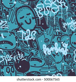 Original youth seamless patterns, repeating image pattern on any items, T-shirts, wallpaper, curtains. The trend bright color palette