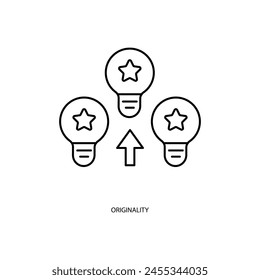 icono de línea de concepto de originalidad. Ilustración simple del elemento. diseño del símbolo del esquema del concepto de la originalidad.