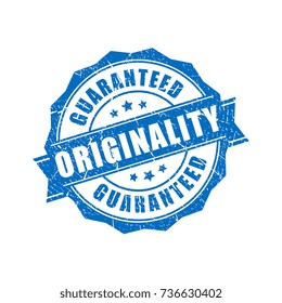 Originality guaranteed vector stamp on white background