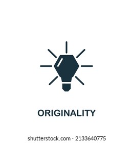 Originality icon. Monochrome simple icon for templates, web design and infographics
