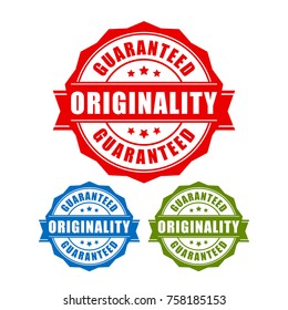 Originality label set vector illustration isolated on white background