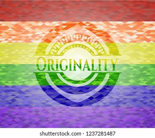 Originality lgbt colors emblem 