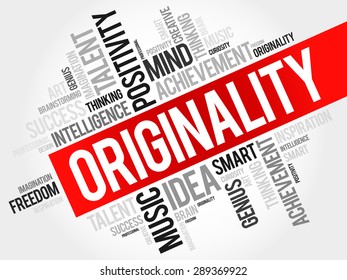 Originality word cloud, business concept