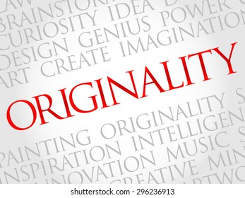 Originality word cloud, business concept