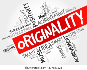Originality word cloud, business concept