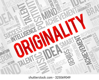 Originality word cloud, business concept