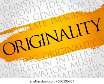 Originality word cloud collage, creative business concept background