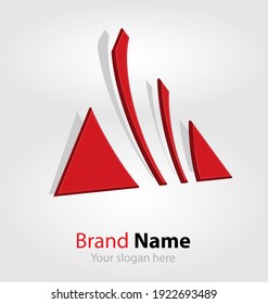 Originally created abstract glossy brand color vector logo and business icon