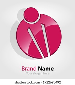 Originally created abstract glossy brand color vector logo and business icon