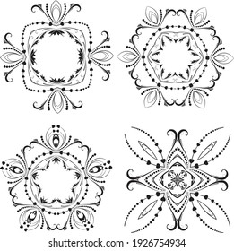 Originally created abstract ink ornament set