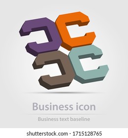 Originally created color abstract business icon for creative design tasks