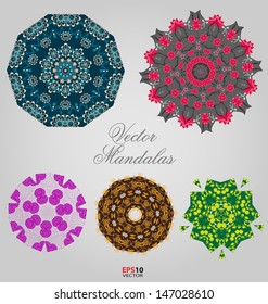 Originally created symmetric vector mandalas for design needs