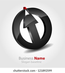 Originally designed abstract glossy business icon