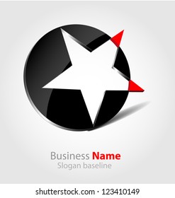 Originally designed abstract glossy business icon