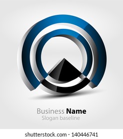 Originally designed abstract glossy business icon