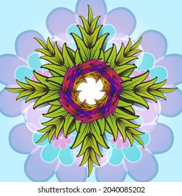 Originally designed vector color background template with abstract flower embellishment