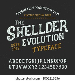 Originally handcrafted alphabet. Vintage  font design. Vector.