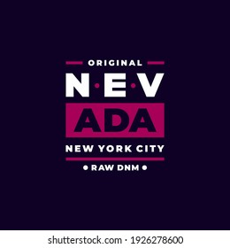 original,Nevada - NYC typography graphic design, for t-shirt prints, vector illustration
