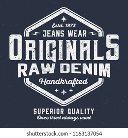 Originals / Jeans Wear - Vintage Tee Design For Printing