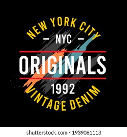 originals, new york city with vintage design, typography - vector illustration