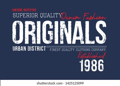 Originals typography, t-shirt graphics, vectors illustration